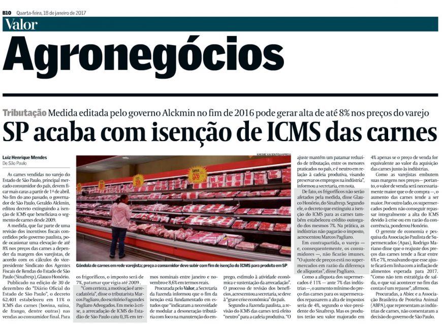 SP acaba com isenção de ICMS das carnes